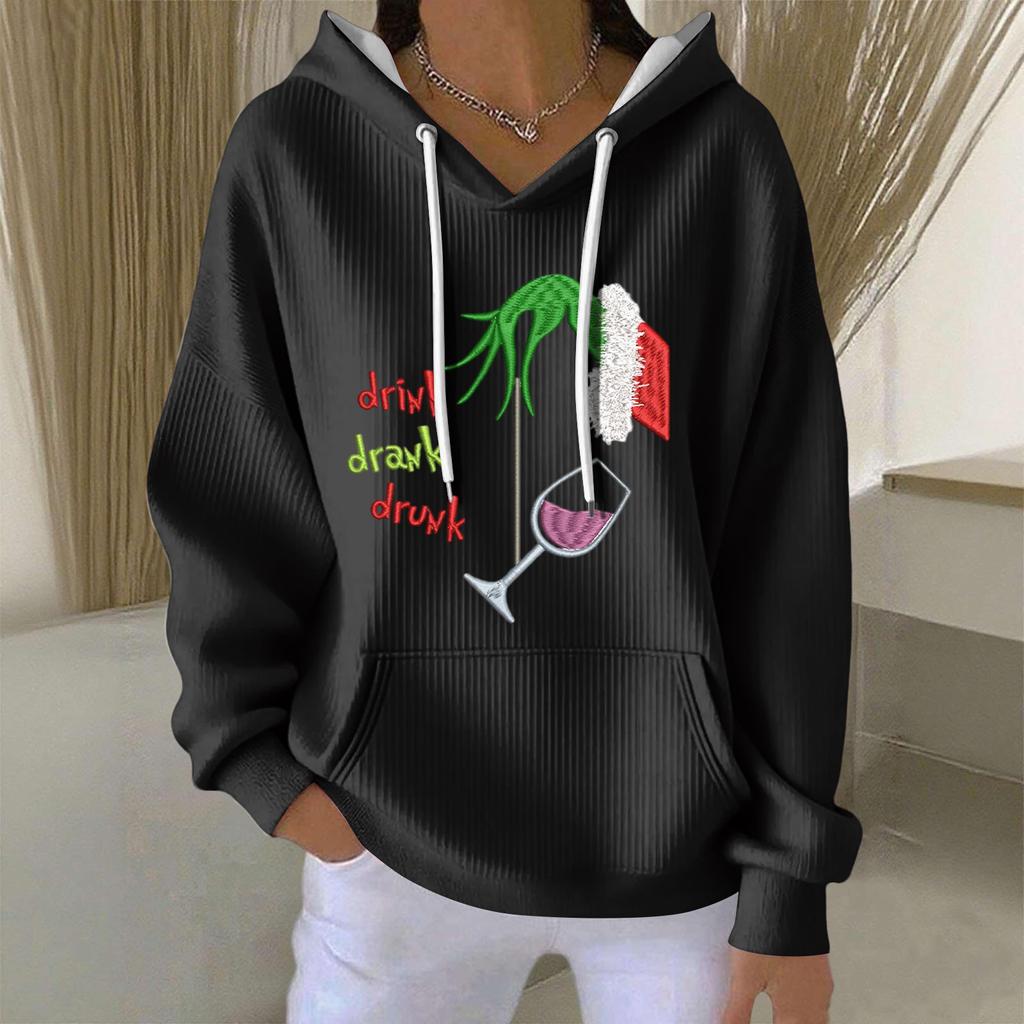 Women's Fashion Casual Christmas Angel Print Pullover Long-Sleeve Sweatshirt