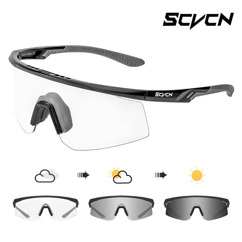

SCVCN New photochromic cycling and running sunglasses, suitable for mountain climbing, road and mountain biking, windproof, unisex TS120-PH-1L-01