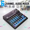 48V Portable Bluetooth 6-Channels Mixing Console Audio Mixer w/USB DJ Sound Mixing Console MP3 Jack Amplifier Karaoke