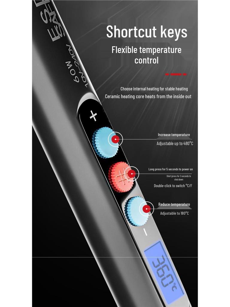 Delixi Adjustable Temperature Soldering Iron Set - High Power, Constant Temperature Solder Pen for Household Repair & Welding.