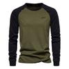TrendHub 100% Cotton Long Sleeve Men's T-shirt Solid Color Letter Print Casual T Shirts for Men New Spring Tops Tee Men Clothing