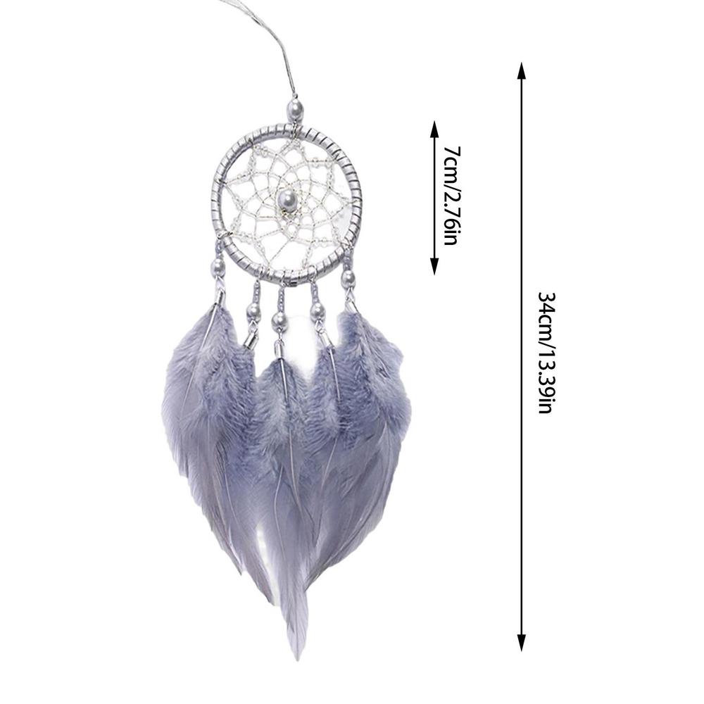 Girl Heart Dream Catcher National Feather Ornaments Lace Ribbons Feathers Wrapped Lights Girls Room Decor Dreamcatcher