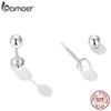 BAMOER 925 Silver Charm Pearl Beads Stud Earrings For Women Trendy Mini Ball Earrings Fine Jewelry for Daily Wear