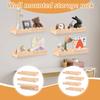 3/4Pcs Scalloped Wood Wall Storage Shelf Strong Load Bearing Wooden Floating Wall Shelf With Hook Decorative Display Shelf