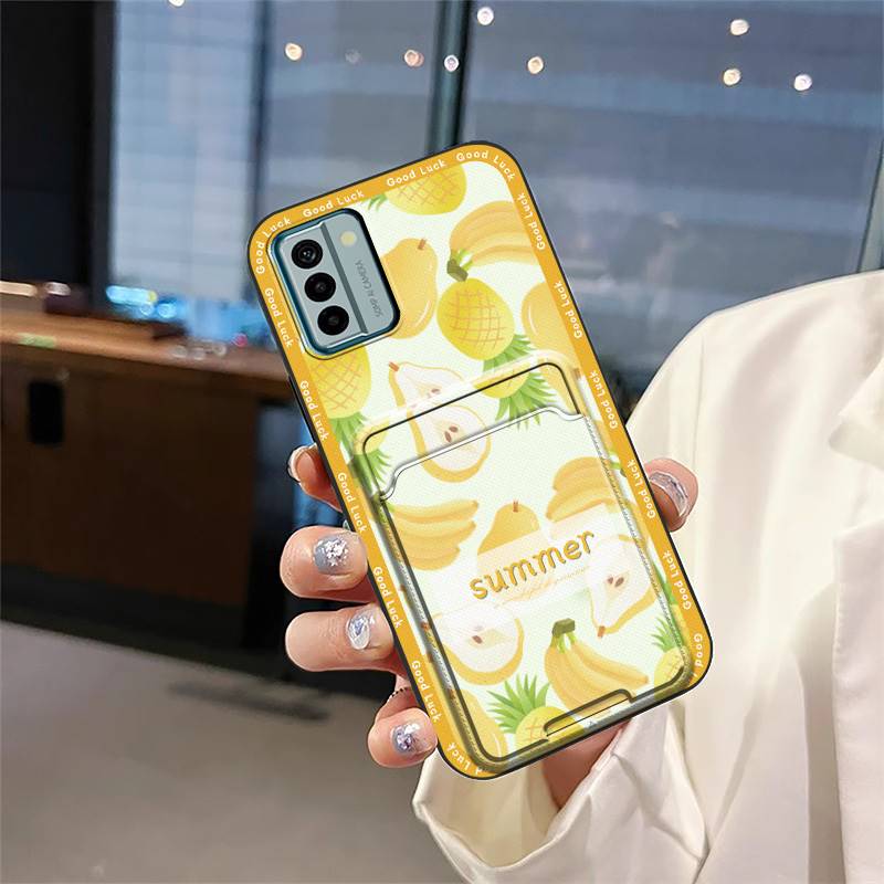 Fashion Design Card bag Phone Case For Nokia G22 Soft case protective TPU Waterproof Card slot Anti-dust Graffiti Cute
