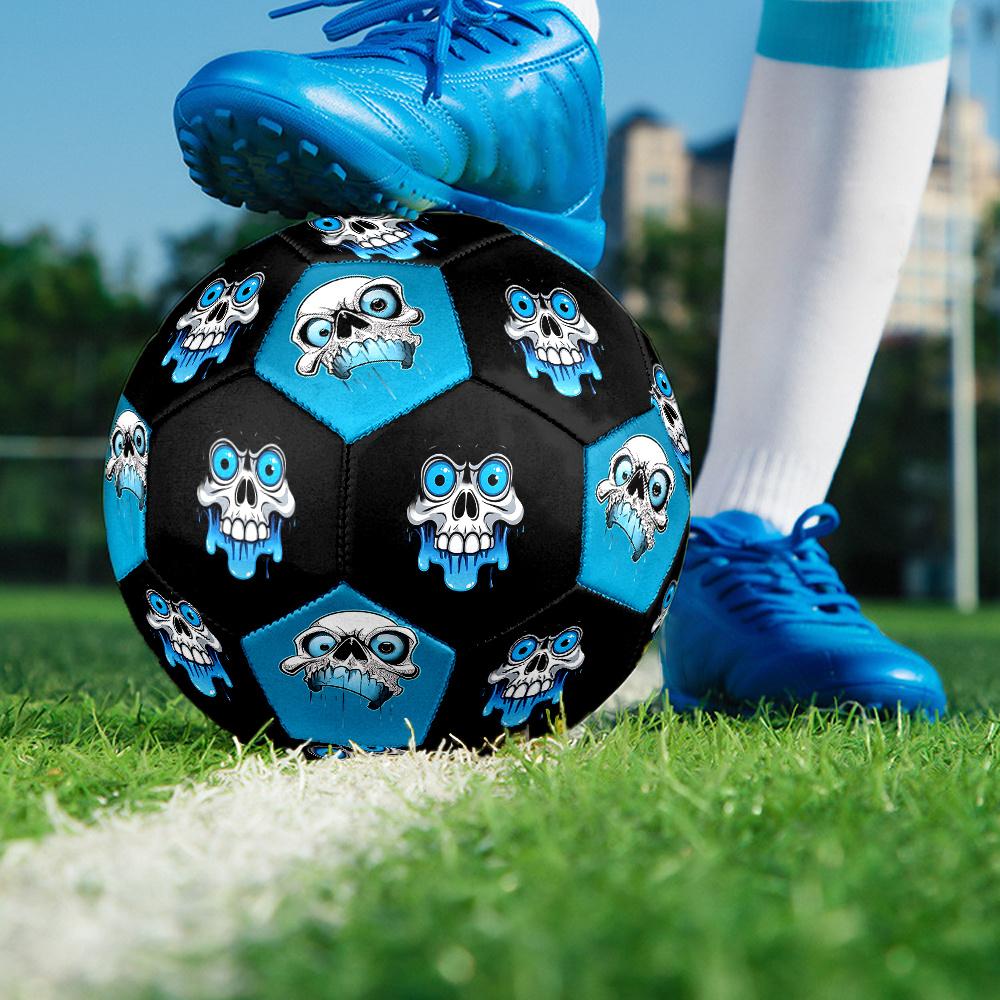 1PC Skull Artwork Big Eyes Soccer Ball Size 5 Football Machine Sewn Indoor/Outdoor Universal Football A64