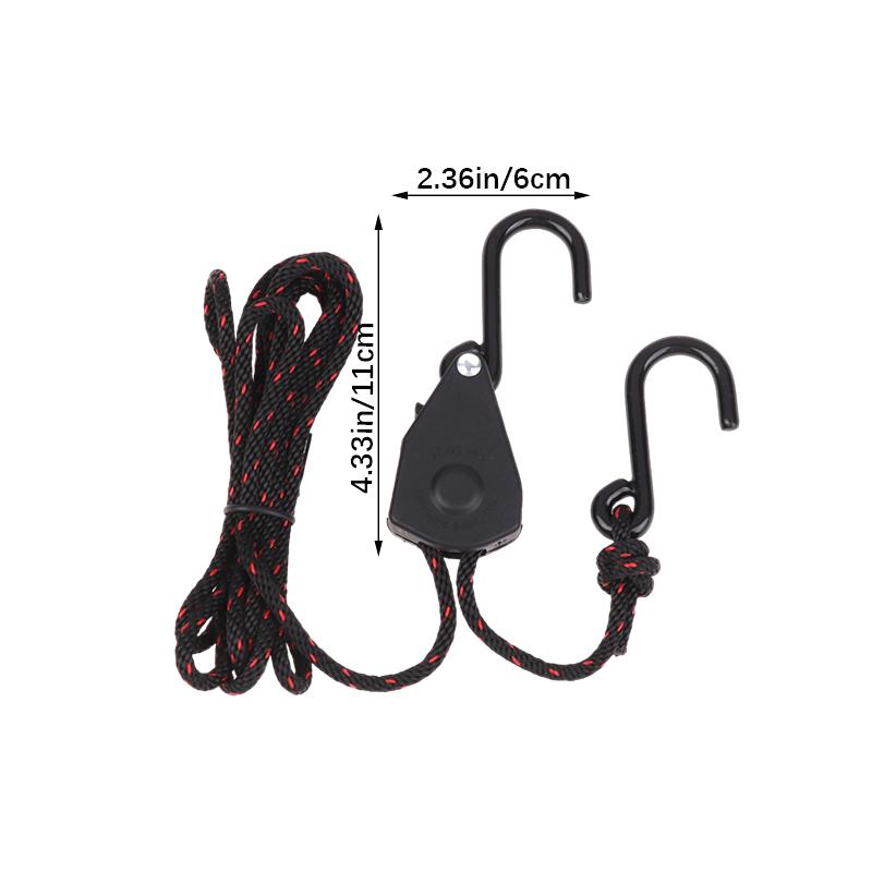1/8 Inch Adjustable Hanging Rope Clip Tensioner Fixed Buckle Lights Lifting Awning Wind Rope 1Set Pulley Ratchets Camping Tool
