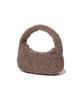 Covernat Woman Clover Heart Fluffy Hobo Bag Brown