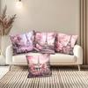 Blush Pink Paris Romantic Pillowcase - Eiffel Tower & Floral Car/Bike Print Pillow Cover for Sofa Bedroom Living Room
