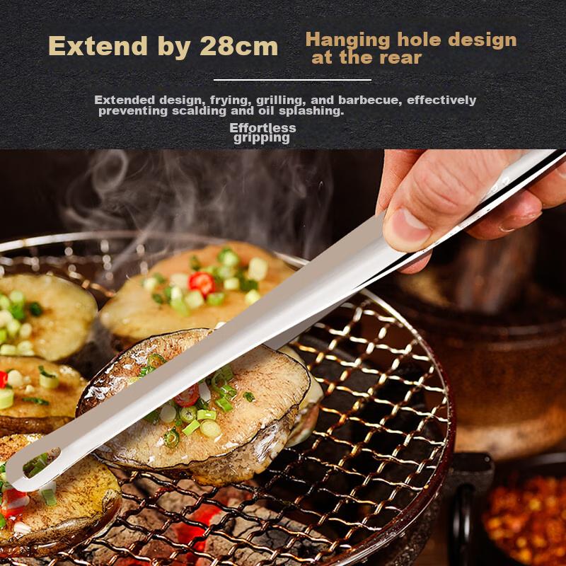 Weijian 3-Piece Stainless Steel Barbecue Tongs, Steak And Meat Scissors, Kitchen Food Equipment Set