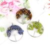 Hand-Wound Natural Gravel Crystal Tree Of Life, Natural Stone Fortune Tree Colorful Necklace N84