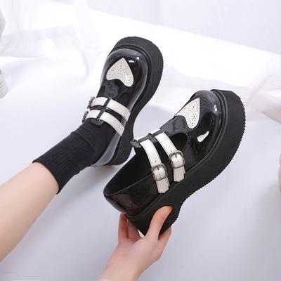Fashion Big Toe Increased Shoes Thick Bottom Japanese Retro Girl's Mary Jane Shoes Jk Harajuku British Style Leather Shoes Women Loafers