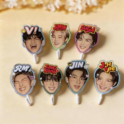 BTS Member Head Hooks, Celebrity Merchandise, Cute Decorations, Home Organization.