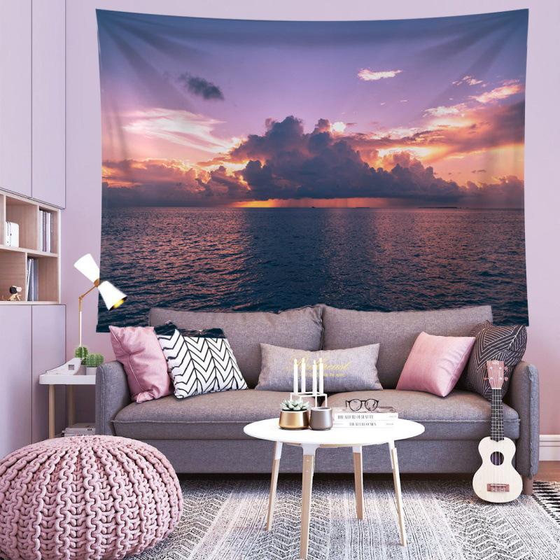 Scenic landscape background fabric digitalprinted polyester tapestries living rooms bedrooms macrame wall hanging room decor