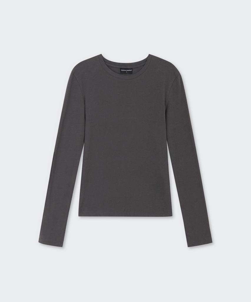 MUSINSA STANDARD WOMAN Women'S Sheer Slim Long Sleeve T-Shirt [Dark Gray]