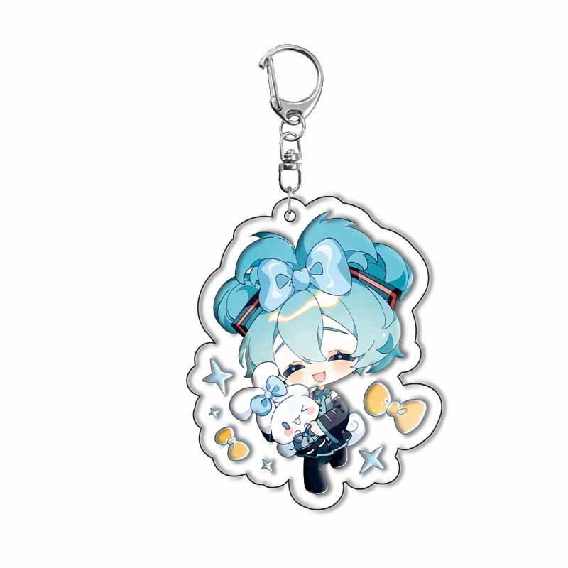 Hatsune Miku Princess Acrylic Keychain Pendant Virtual Idol Anime Cosplay Accessories Present For Fans Collection 55mm
