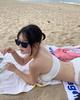 Women's 2025 Solid Color Plaid Backless Bikini Swimsuit