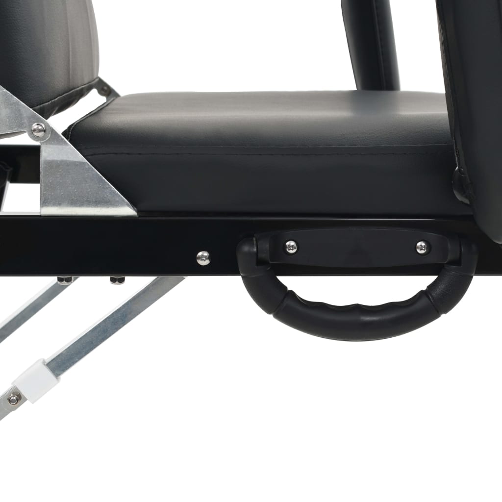 Salon Chairs Portable Facial Treatment Chair Faux Leather 185X78x76 Cm Black