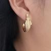 He Cheng Retro Crocodile Alloy Earrings - Unisex Creative Jewelry