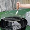 Heat-Resistant Grill Grate Lifter Stainless Steel Long Handle Grill Mesh Puller Comfortable Grip Anti-Scald Oven Mesh Puller
