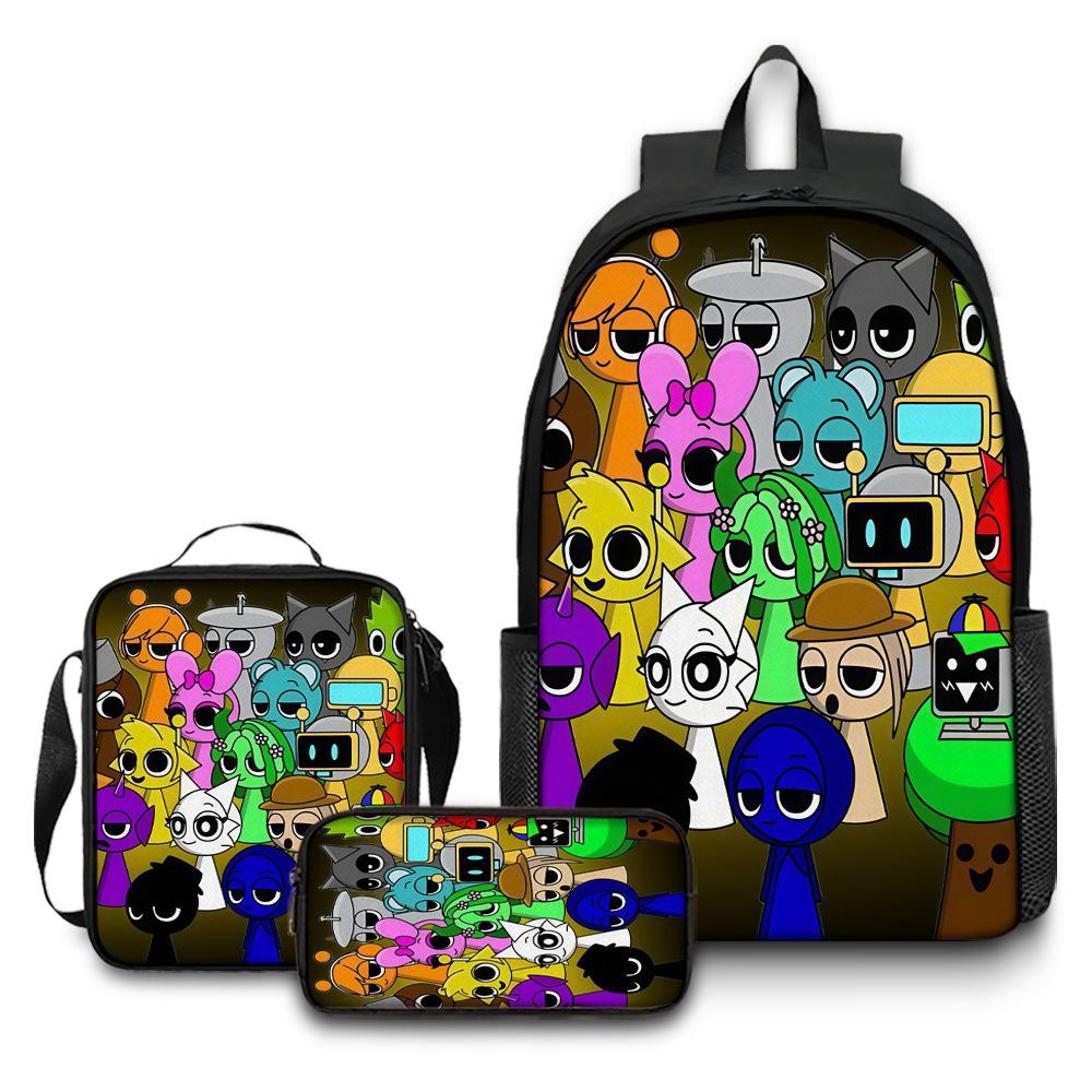 Rhythm Box Game School Bag Sprunki Load Reduction Cartoon Backpack Student Backpack Backpack D