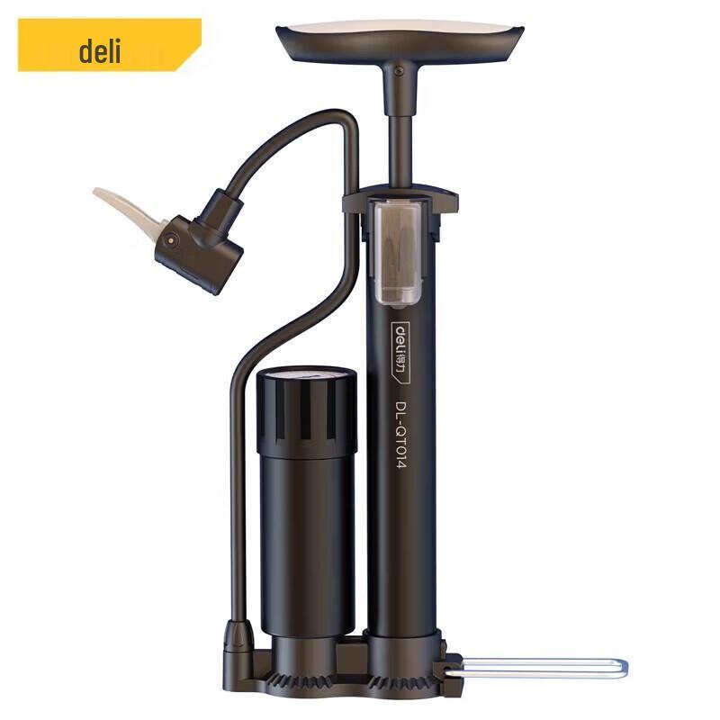 Deli Portable Manual High-Pressure Air Pump with Gauge