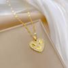Titanium Steel Love Rose Light Luxury Temperament Gorgeous Full Diamond Necklace Female Versatile Collarbone Chain Titanium Steel Chain