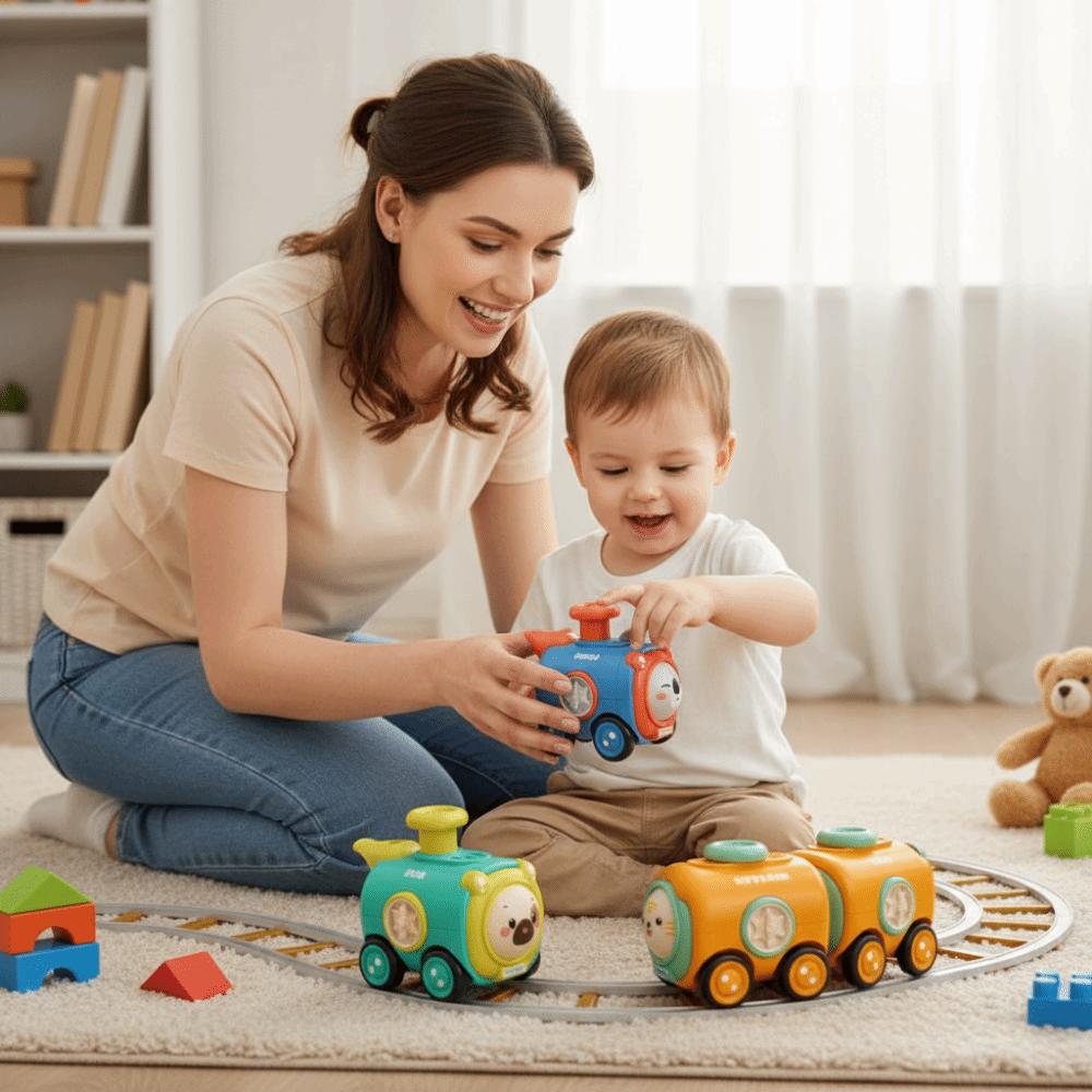 Cartoon Design Mini Car Toy Animal Model Cartoon Car Toy Parent-Child Interaction