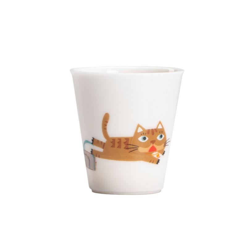 45ML Cat Tea Cup Gongfu Tea Set Smelling Cup Handmade Ceramic Zen Chinese Tea Ceremony