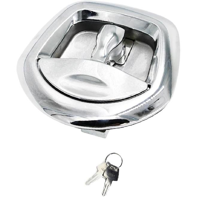 

Metal Replace Old Or Damaged Ones With Whale Tail Lock T-style Lock Chrome Handle Trucks And More For Trailers(Black)