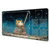 Digital Art Warrior Cat Mtg Playmat Magic Card Mat With Stitched Edge Nonslip Durable Tabletop Playmat Board Game Mat For Tcg