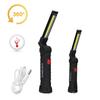 New Portable COB LED Flashlight USB Rechargeable Work Light Magnetic Lanterna Hanging Lamp with Built-in Battery Camping Torch