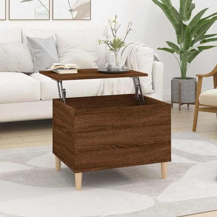 819571 vidaXL Coffee Table Brown Oak 60x44.5x45 Cm Engineered Wood