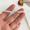 Fashion Jewelry Natural Freshwater Pearl Necklace 925 Sterling Silver Chain for Women Girls
