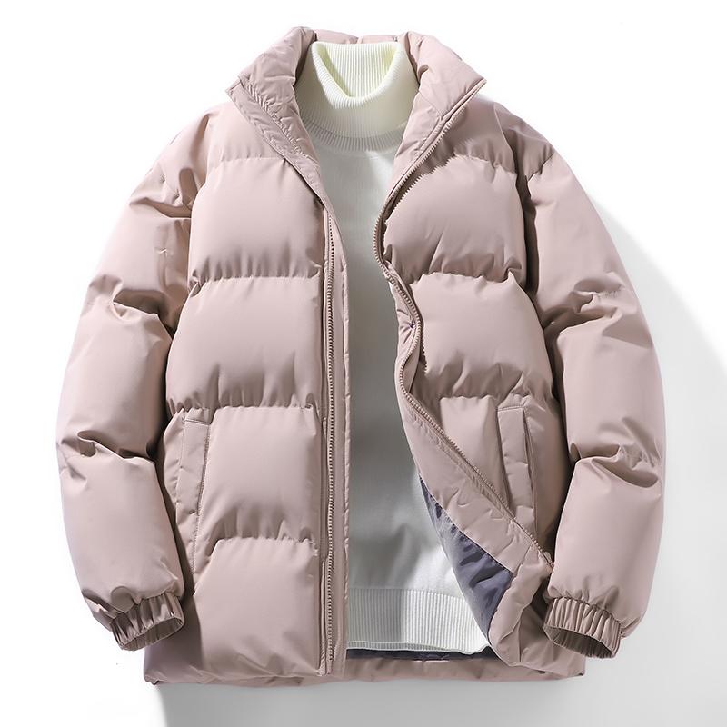 Men's Stylish Winter Stand Collar Cotton Padded Jacket - Warm, Versatile, Thickened Coat for Autumn and Winter