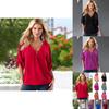 Stylish Plus Size Women Summer Chiffon Tank Top T-shirt Perfect For Casual Outings