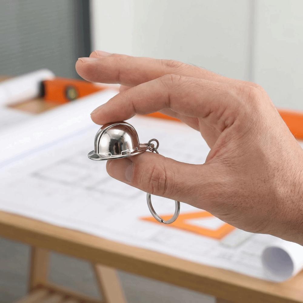 Creative Safety Helmet Keychain Ornaments Bag Hanging Best Wishes Hard Hat Pendant  Key Decor