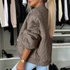 Women's Fashion Casual Fall And Winter Solid Color Short Zipper Jacket Cotton Coat