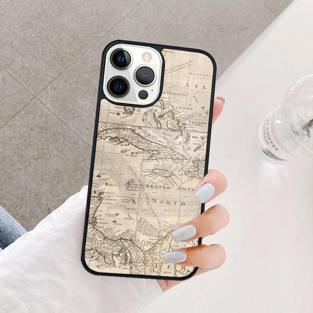 Ancient Sea Ship Map Phone Case Cover For iPhone 17 Air 15 16 14 13 12 Pro Max 11 Pro Max Plus Coque Shell