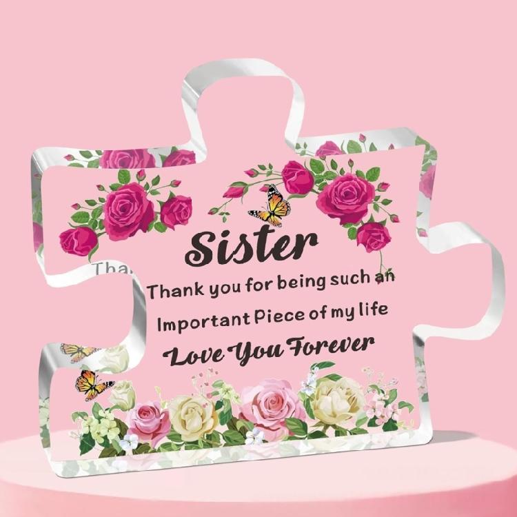 Mothers Day Gifts for Mom Unique Mom Birthday Gifts Engraved Acrylic Block Puzzles Piece Desk Ornament Gift for Mother