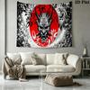Samurai Wall Tapestry Aesthetic Wall Hanging Printed Fabric Blanket Decorative Tapestries for Bedroom Living Room Home Decor