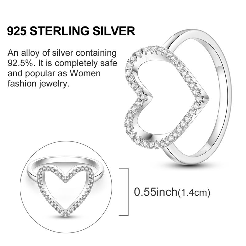 925 Sterling Silver Gold Ring Sparkling Infinite Love  Rings for Women Girl Wedding Jewelry Gifts