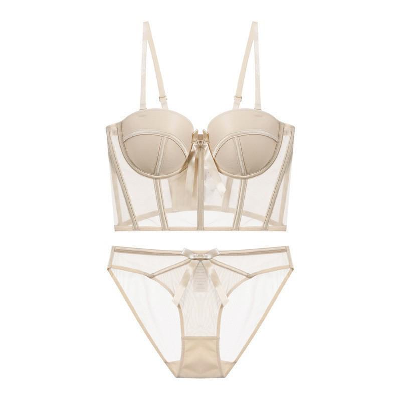 

Французский стиль Пуш-ап Бюстгальтер Жилет с косточками для формирования тела и мягкой стальной косточкой - Сексуальный комплект нижнего белья 32B