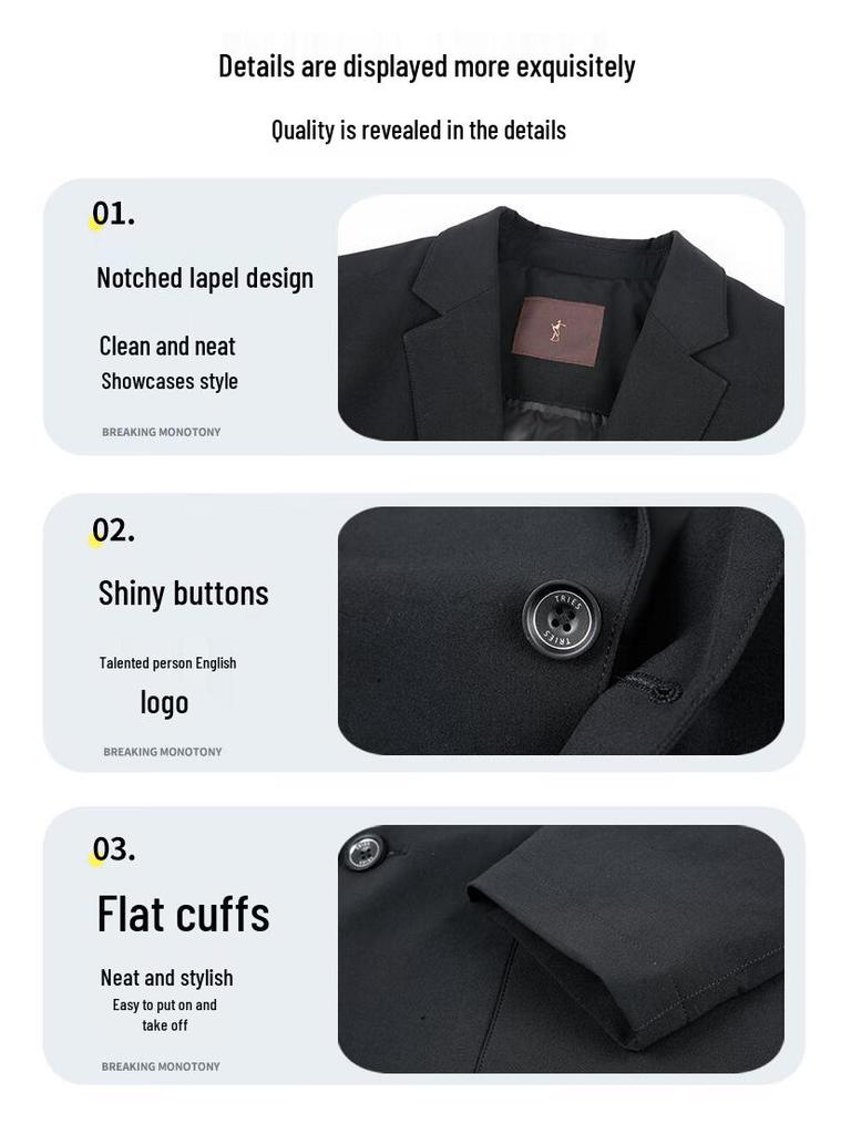 TRIES Men's Short Suit Down Jacket