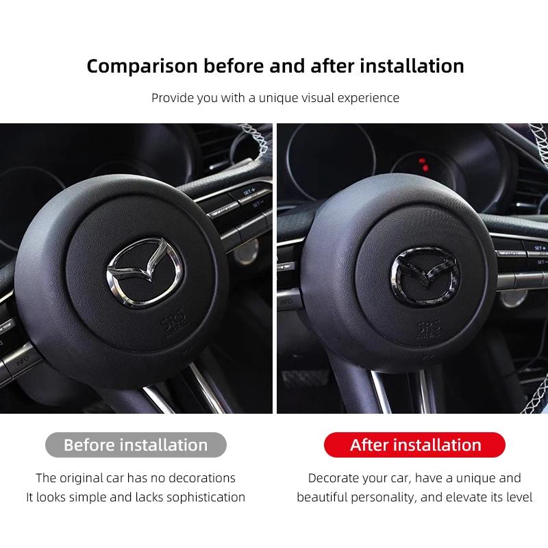 2025 Hot Mazdaspeed Car Steering Wheel Trim Label Sticker Auto Accessories For Mazda 2 3 6 5 Atenza CX3 CX5 MX5 CX7 Axela CX30 C