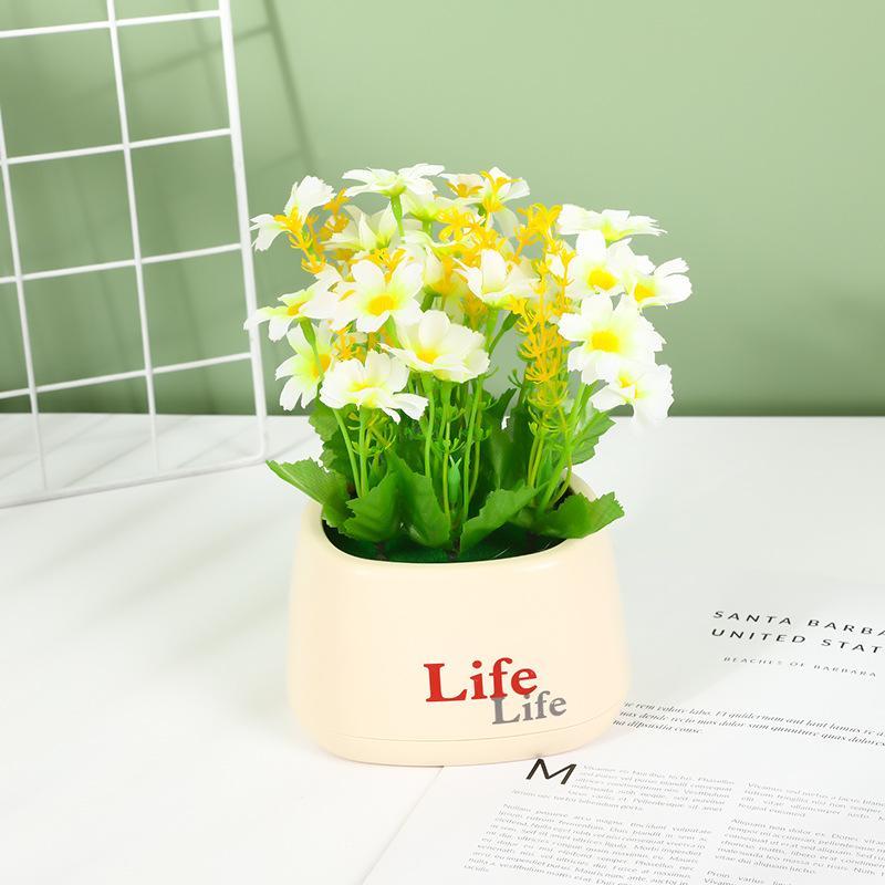 Artificial Potted Flowers No Wilting Needed Vibrant Multicolor Blooms Realistic Fake Plants for Home Office Desk Decor