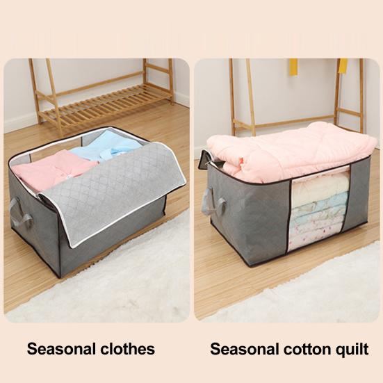 Clothes Storage Bin Foldable Storage Bag with Dual Zippers Closet Organizer with Handles for Clothing Blanket Comforters Bed Sheets Pillows