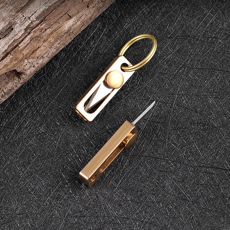 Mini G11 Stainless SteelHatchet Pocket Knife Full Tang Brass Handle Gift