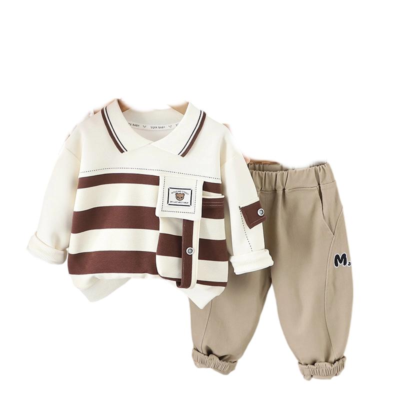 Kids Casual Long-Sleeve Set, Comfortable Daily Wear Outfits
