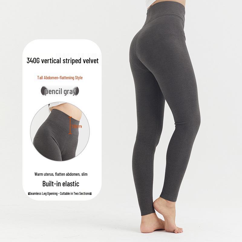 

Леггинсы с высокой посадкой, теплые, с плюшевой подкладкой, утягивающие, для женщин - коллекция осень/зима XL (110~130 jin recommendation)